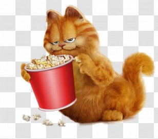 Garfield Popcorn Clip Art - Drawing - With Free Clipart Transparent PNG