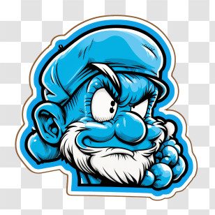 Cartoon Character
 - Grumpy Blue Cartoon Character With Beard Transparent PNG