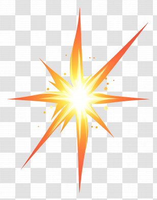 Flare Glow - Bright Orange Exploding Light Starburst Transparent PNG