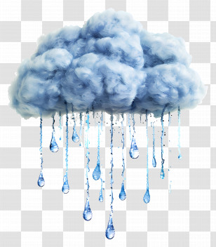 Rain Drop - Rain Cloud With Falling Drops Transparent PNG