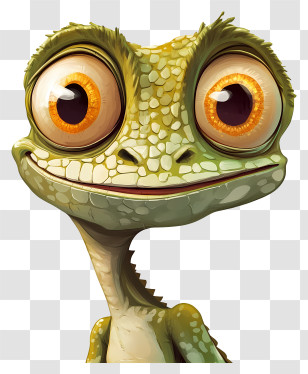 Quirky Lizard - Cartoon Lizard With Big Eyes Transparent PNG