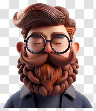 Beard Man - Stylish Bearded Man Cartoon Transparent PNG