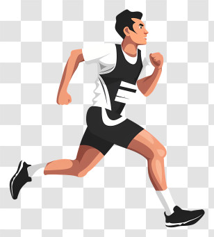 Marathon - Athlete Running In Sportswear Illustration Transparent PNG