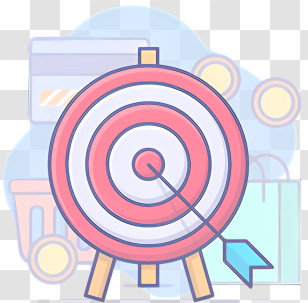 Icon - Target With Arrow In Bullseye Transparent PNG