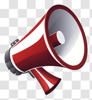 Red Megaphone - Modern Red Megaphone For Announcements Transparent PNG