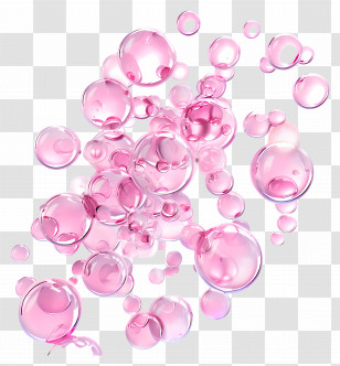 Pink Bubbles - Shiny Pink Bubbles Cluster Transparent PNG