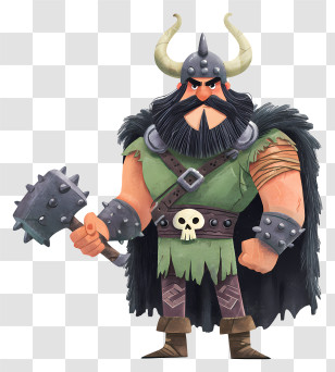 Cartoon Viking Warrior - Bearded Viking Warrior Illustration Transparent PNG