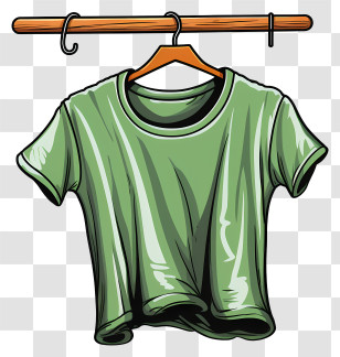 T Shirt On Cloth Hanger - Casual Green T-shirt On Hanger Transparent PNG