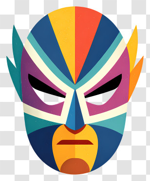 Wrestling Mask - Colorful Luchador Mask Transparent PNG