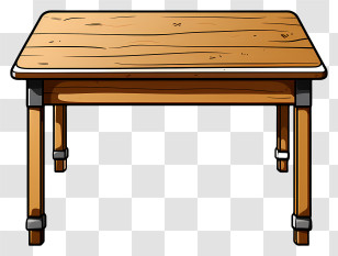 Hand Drawn Cartoon Table - Wooden Table Cartoon Illustration Transparent PNG