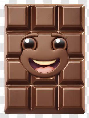 Chocolate Bar With Happy Face - Cartoon Chocolate Bar With Happy Face Transparent PNG