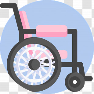 Wheelchair - Pink And Black Wheelchair Illustration Transparent PNG