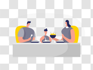 Family Meal - Family Sharing A Meal At The Table Transparent PNG