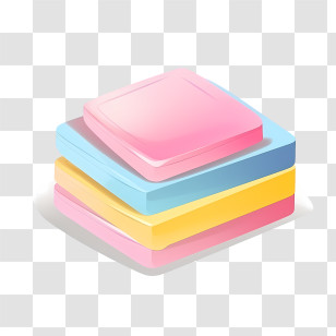 Post It Note - Colorful Sponges For Household Cleaning Transparent PNG