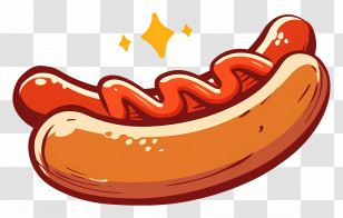 Hot Sausage - Hot Dog With Ketchup Illustration Transparent PNG