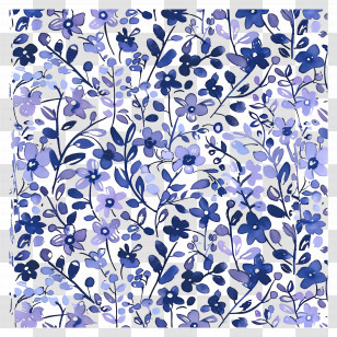Blue And Purple Flowers - Blue And Purple Floral Pattern Transparent PNG