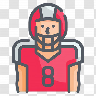 American Football Player - Football Player In Red And Gray Transparent PNG