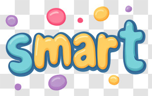 Smart - Shiny Aqua 'Smart' Doodle Transparent PNG