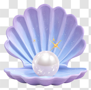 Shiny Pearl Inside Clam Shell - Pearl In Purple Seashell Transparent PNG