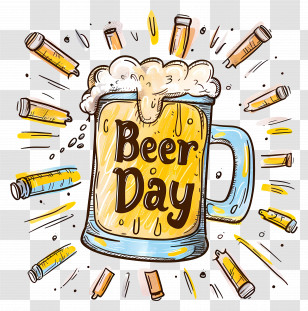 International Beer Day - Foamy Beer Mug For Beer Day Celebration Transparent PNG