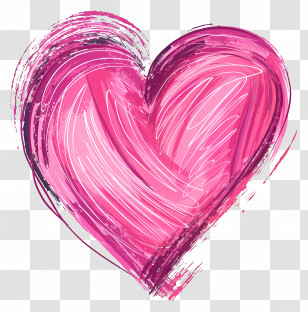 Pink Heart - Pink Artistic Heart Illustration Transparent PNG