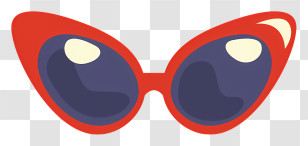 Red Heart Shaped Glasses - Stylish Red Sunglasses Transparent PNG