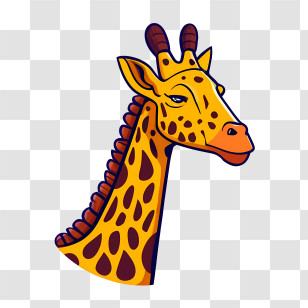 Cartoon Giraffe - Cartoon Giraffe Illustration With Bold Colors Transparent PNG