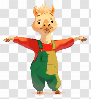 Cute Llama - Cartoon Alpaca Character Transparent PNG