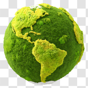 Mossy Planet Earth - Green Earth With Lush Vegetation Transparent PNG