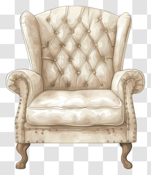 Rich Chair - Vintage Armchair Illustration Transparent PNG