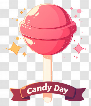 National Candy Day - Red Lollipop Candy For Candy Day Celebration Transparent PNG