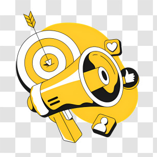 Objects - Megaphone And Target For Marketing Campaign Transparent PNG