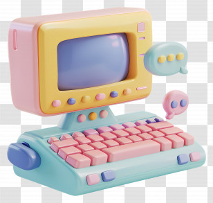3d Computer - Pastel Computer Transparent PNG