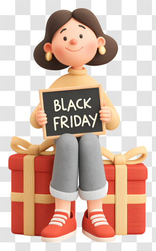 Black Friday Woman Shopping - Black Friday Shopping Girl Transparent PNG