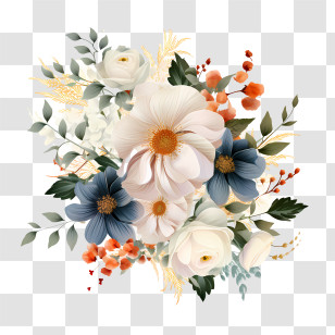 Wedding Floral Art - Decorative Flower Bouquet Illustration Transparent PNG