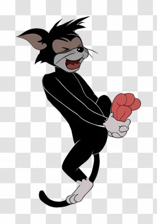 Butch Cat - Animated Black Cat Cartoon Character Transparent PNG
