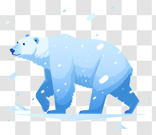 Polar Bear - Blue Polar Bear In Snow Transparent PNG