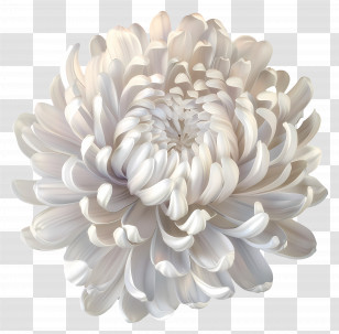 White Chrysanthemum - White Chrysanthemum In Full Bloom Transparent PNG