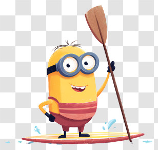 Minion Paddleboarding - Surfing Minion With Paddle Transparent PNG