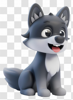 Cute Cartoon Wolf - Cute Cartoon Wolf Illustration Transparent PNG