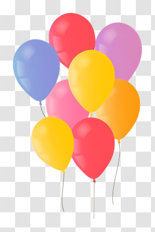Balloons - Cluster Of Colorful Decorative Balloons Transparent PNG