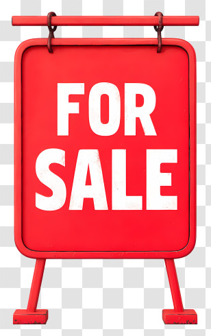 For Sale Sign - Red For Sale Sign Transparent PNG