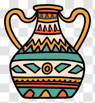 Cartoon - Decorative Patterned Pottery Vase Transparent PNG