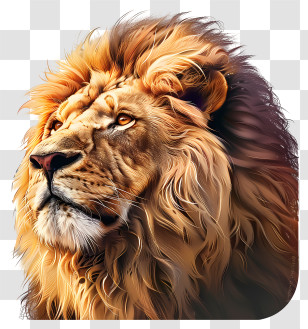 Amazing Icon - Majestic Lion Head With Golden Mane Transparent PNG