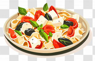 Caprese Pasta - Colorful Pasta Salad With Fresh Ingredients Transparent PNG