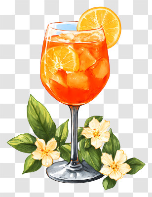 Sarti Spritz - Refreshing Orange Cocktail With Lemon Transparent PNG