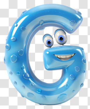 3d Cartoon Alphabet Letter - Playful Blue Letter G Cartoon Transparent PNG