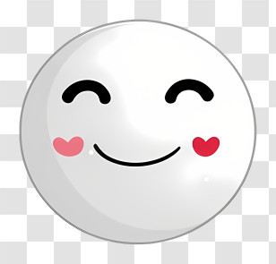 Emotes - Smiling Face Emoji Illustration With Cute Blush Transparent PNG