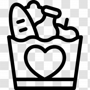Food Donation - Grocery Bag With Heart Transparent PNG