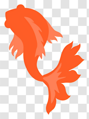 Gold Fish - Elegant Orange Goldfish Artwork Transparent PNG